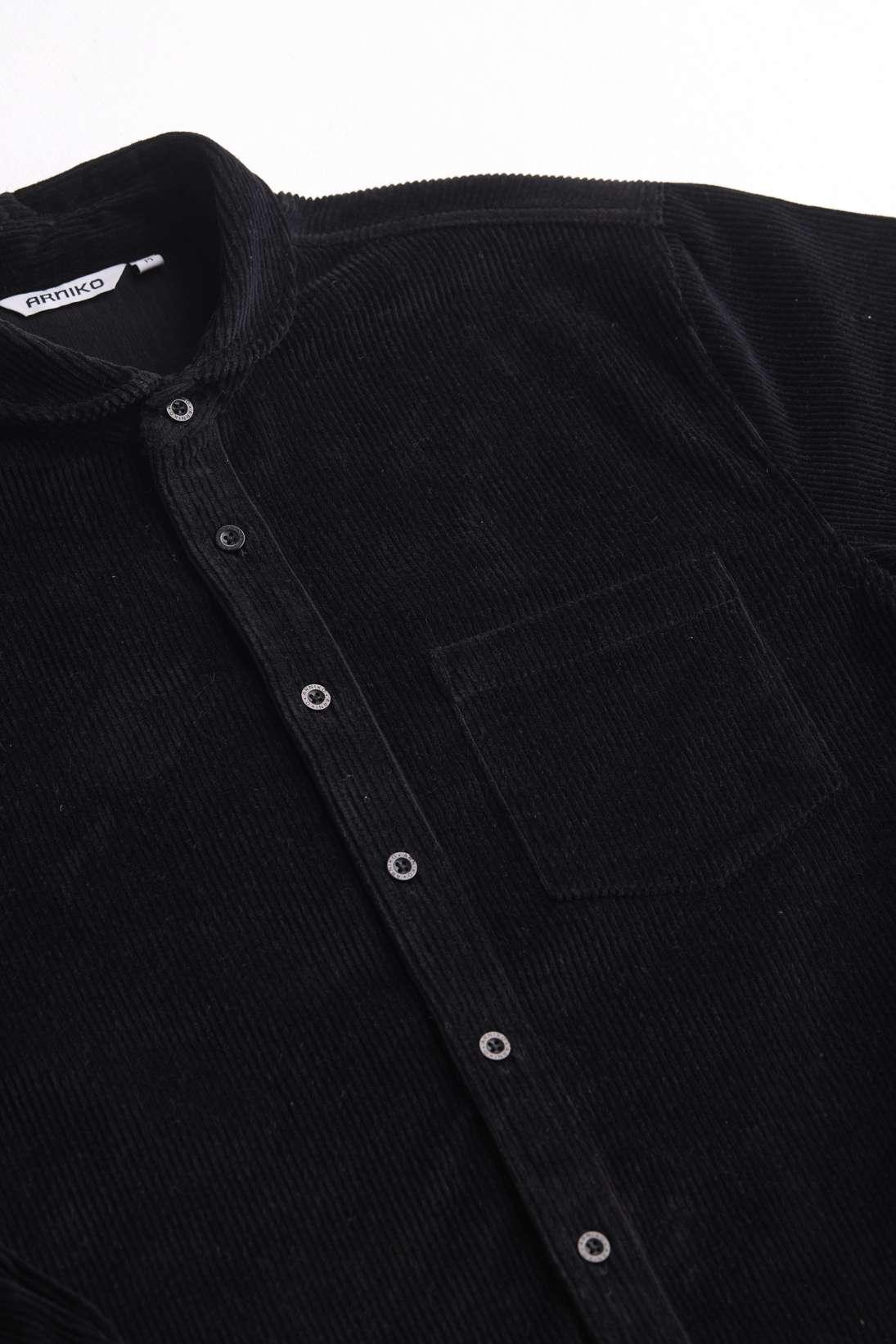 Arniko Durga Winter Cord Shirt Black Unisex Bio-Baumwolle schwarz